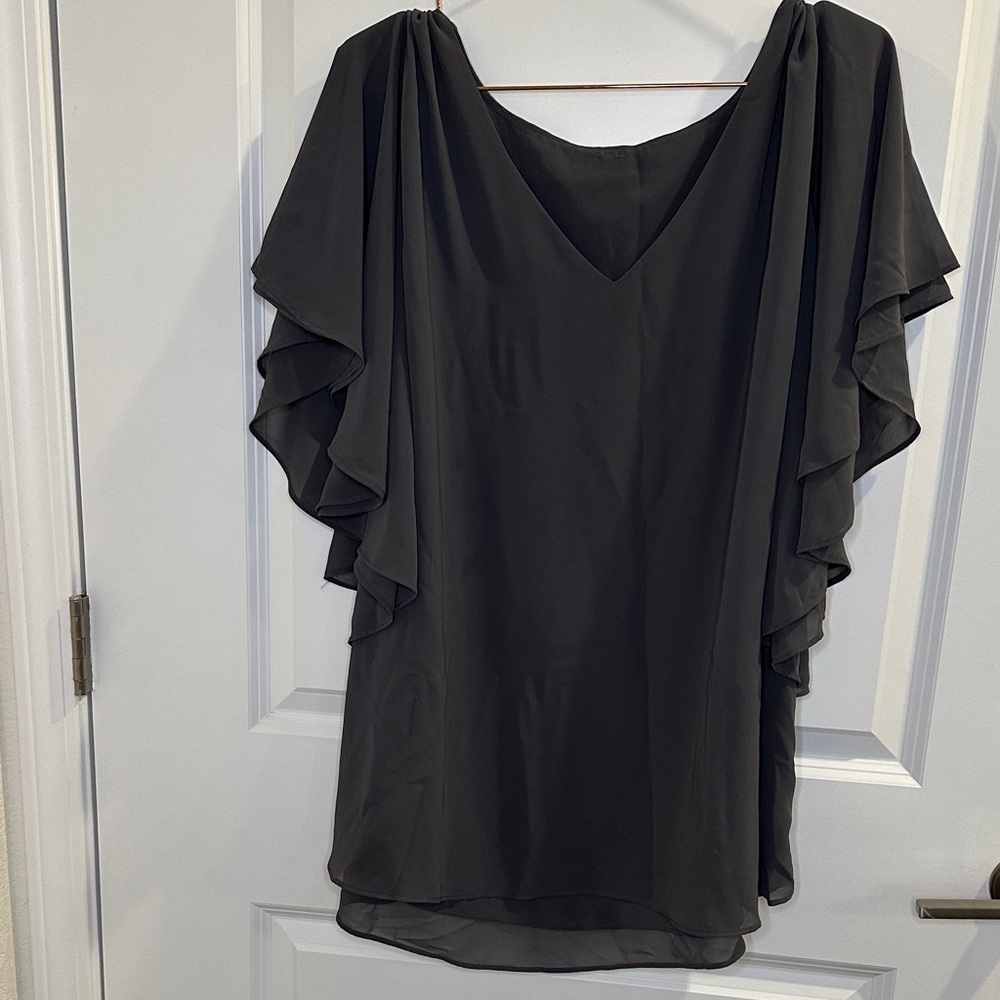 Elegant Black Draped Blouse